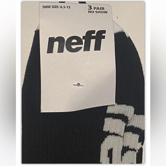 Neff No Show Socks 3 Pair Men’s 6.5-12 Black White w Logo Skate BMX Ride NEW! - Picture 2 of 11